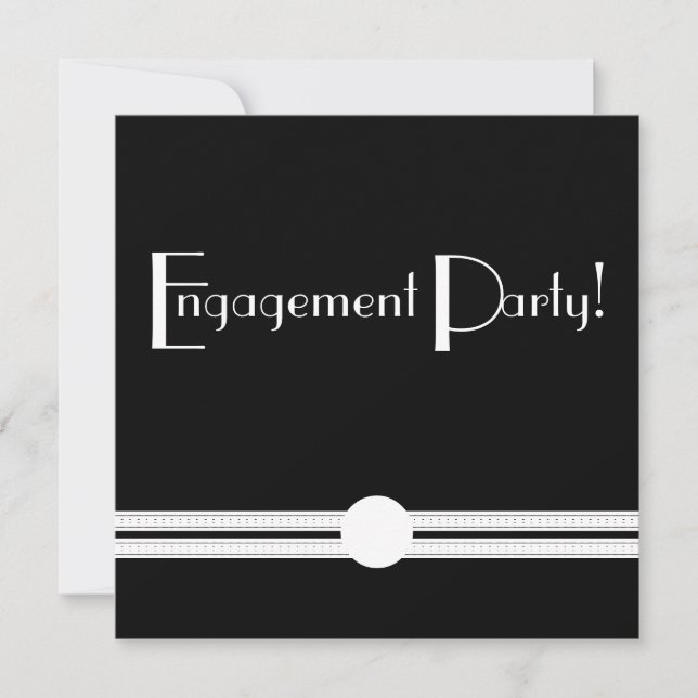 Art Deco Engagement Party Retro Vintage Invitation (Front)