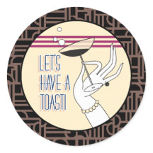 Art Deco Engagement Party Shower Invitations