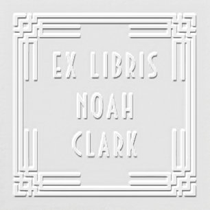 Art Deco Ex Libris Geometric Library Embosser