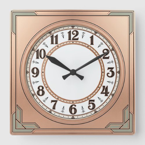Art Deco Exclusive Pink Square Wall Clock