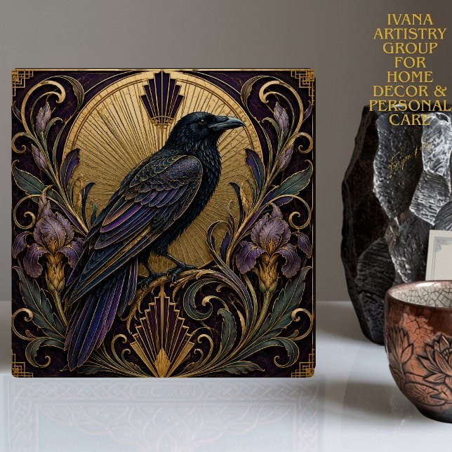 ART DECO EXOTIC RAVEN CERAMIC TILE (Creator Uploaded)