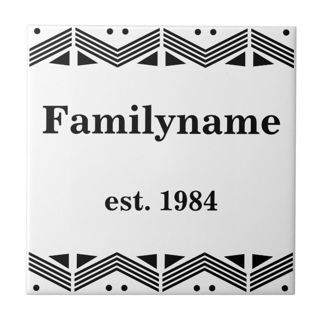 Art Deco Family name Ceramic Tile (Front)