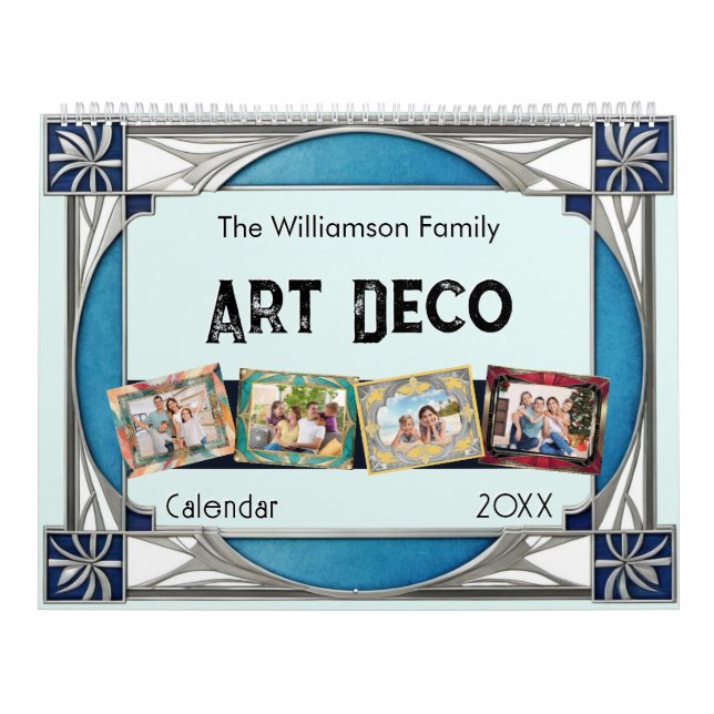 Art Deco Family Photo Custom Calendar (Cover)