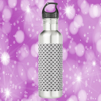 Art Deco  Fan Black and White Pattern Stainless Steel Water Bottle