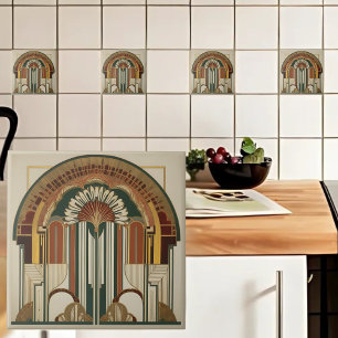 Art Deco Fan Ceramic Tile