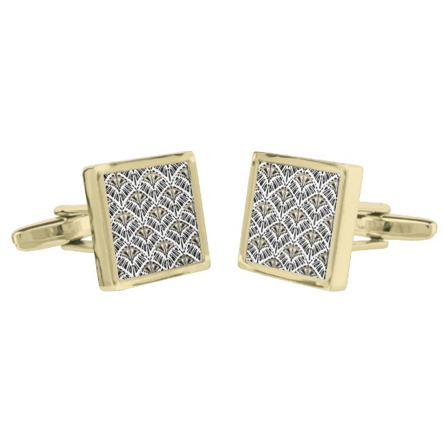 Art Deco Fan Cuff Links (Angled)