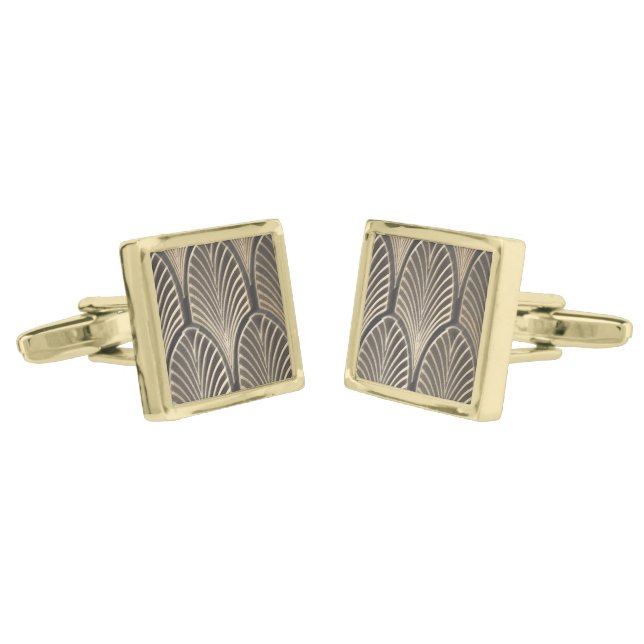 Art Deco Fan Cufflinks (Angled)