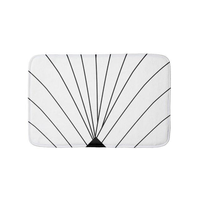 Art Deco Fan Design Black And White Bath Mat (Front)