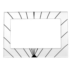 Art Deco Fan Design Black And White Magnetic Frame