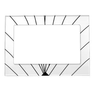 Art Deco Fan Design Black And White Magnetic Frame