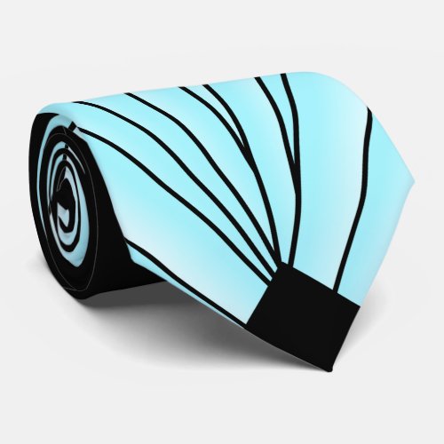 Art Deco Fan Design Blue Neck Tie