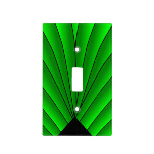 Art Deco Fan Design Green Light Switch Cover