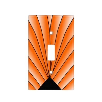 Art Deco Fan Design Orange Light Switch Cover
