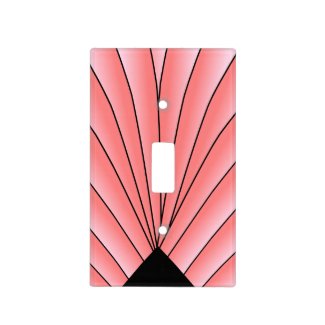 Art Deco Fan Design Pink Light Switch Cover