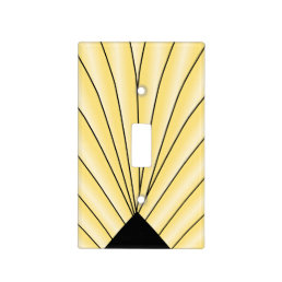 Art Deco Fan Design Yellow Light Switch Cover