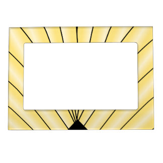 Art Deco Fan Design Yellow Magnetic Frame