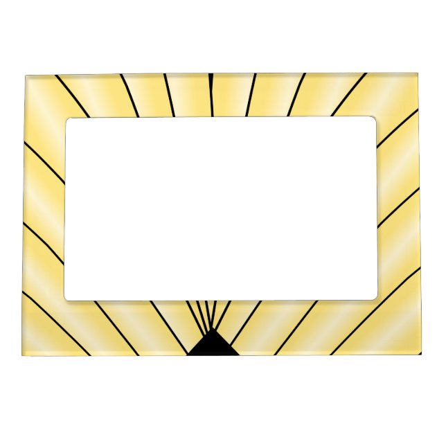Art Deco Fan Design Yellow Magnetic Frame (Front)
