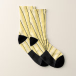 Art Deco Fan Design Yellow Socks at Zazzle
