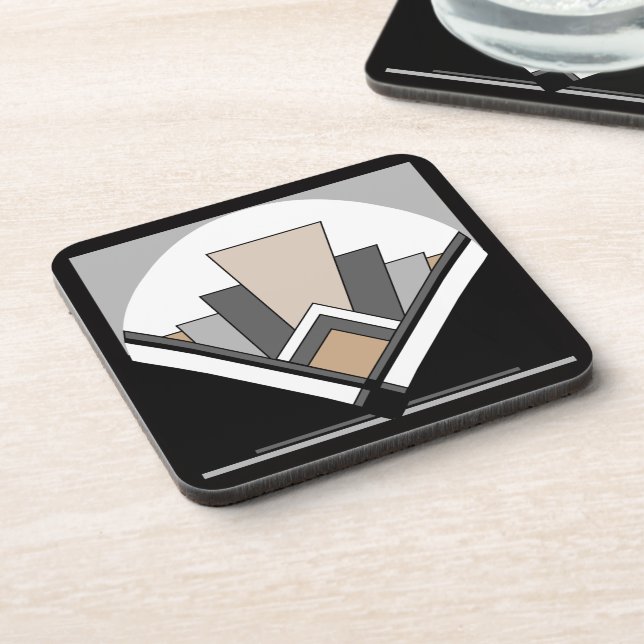 Art Deco Fan Expression Beverage Coaster (Left Side)