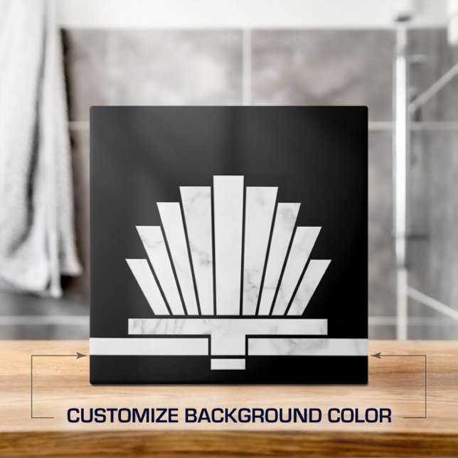 Art Deco Fan Geometric Shape - Change Background Ceramic Tile (Creator Uploaded)