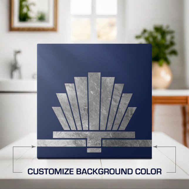 Art Deco Fan Geometric Shape - Change Background Ceramic Tile (Creator Uploaded)