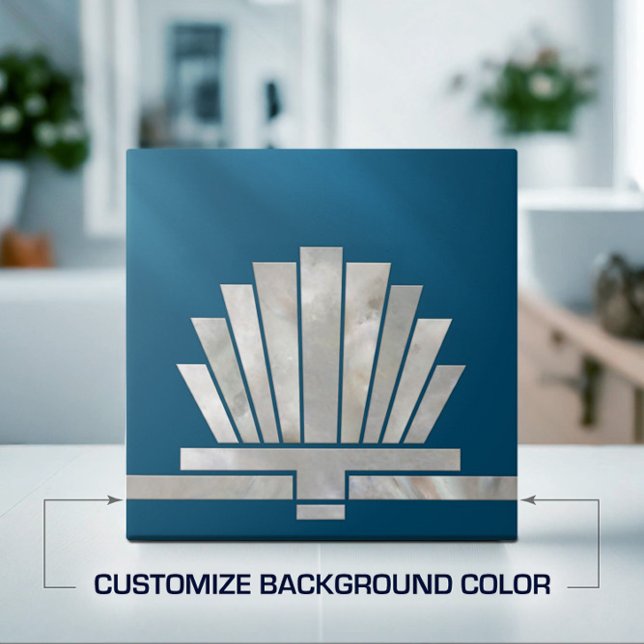 Art Deco Fan Geometric Shape - Change Background Ceramic Tile (Creator Uploaded)