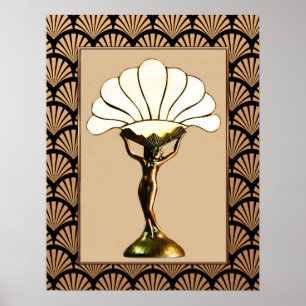 Art Deco Fan Lamp Poster