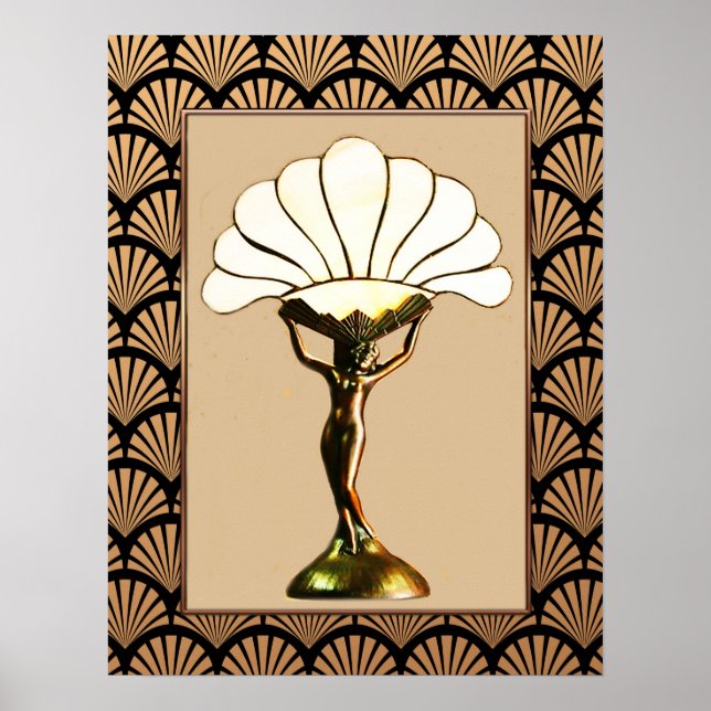 Art Deco Fan Lamp Poster (Front)
