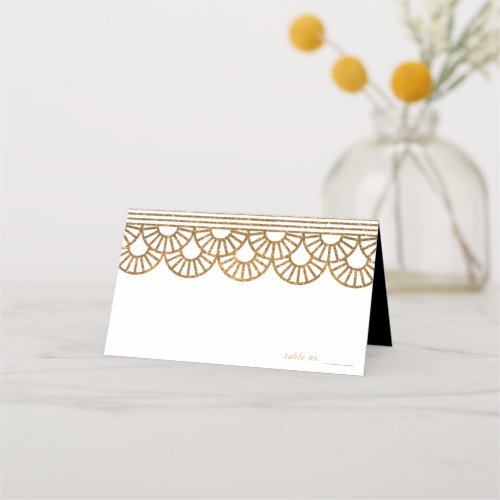 Art Deco Fan Motif Wedding Place Card