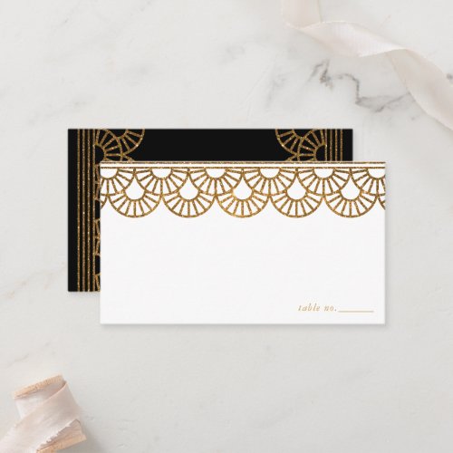 Art Deco Fan Motif Wedding Place Card