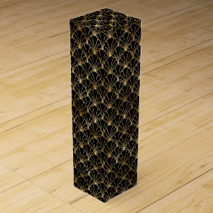 Art Deco Fan Oval Geometric Pattern Design Wine Box