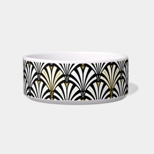 Art Deco fan pattern - black and white Bowl