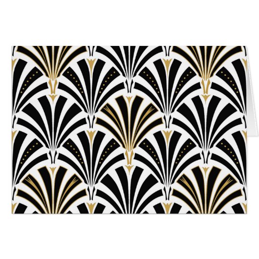 Art Deco fan pattern - black and white Cards (Front Horizontal)