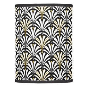 Art Deco fan pattern - black and white Lamp Shade