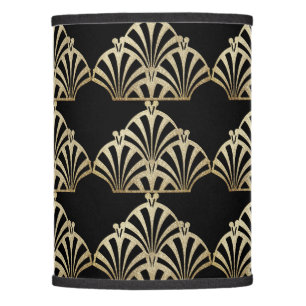 Art deco fan pattern black bronze elegant vintage lamp shade