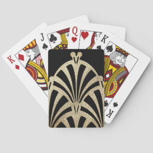 Art deco fan pattern black bronze elegant vintage poker cards