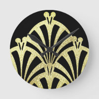 Art deco fan pattern black elegant vintage