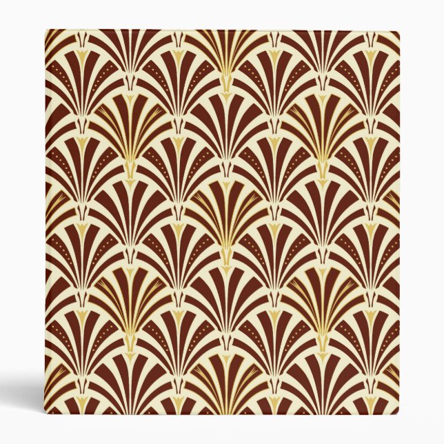 Art Deco fan pattern - chocolate on cream Binder (Front)