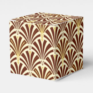 Art Deco fan pattern - chocolate on cream Favor Boxes
