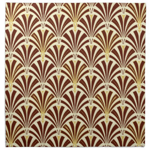 Art Deco fan pattern - chocolate on cream Napkin