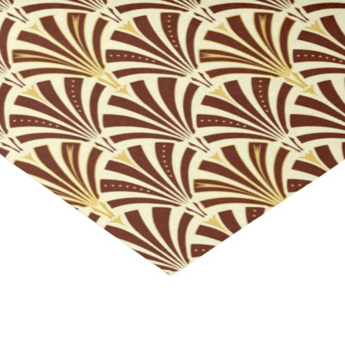 Art Deco fan pattern _ chocolate on cream Tissue Paper