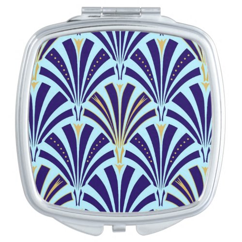 Art Deco fan pattern _ cobalt and sky blue Makeup Mirror