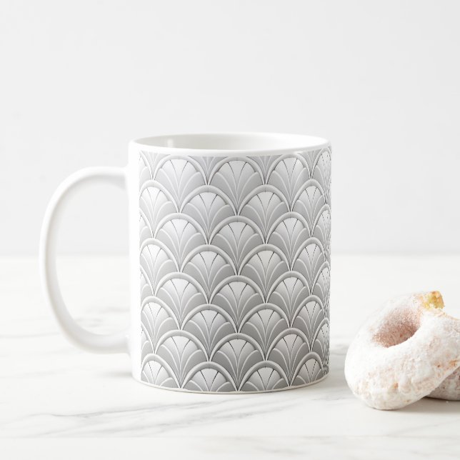 Art Deco Fan pattern Coffee Mug (With Donut)