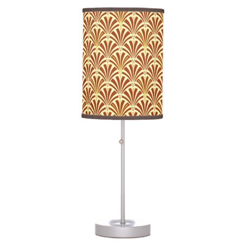 Art Deco fan pattern _ copper on yellow Table Lamp