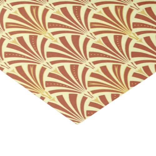 Art Deco fan pattern _ copper on yellow Tissue Paper