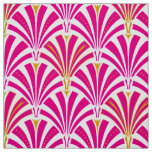 Art Deco fan pattern - fuchsia pink Fabric