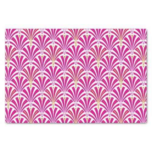 Art Deco fan pattern _ fuchsia pink Tissue Paper