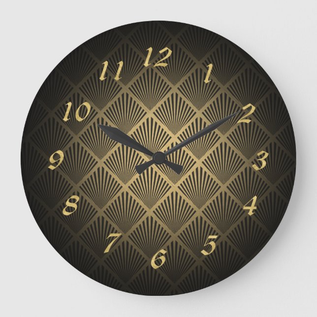 Art Deco Fan Pattern Large Clock (Front)