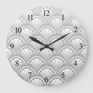 Art Deco Fan pattern Large Clock