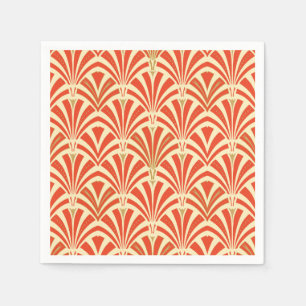 Art Deco fan pattern - mandarin orange Napkins